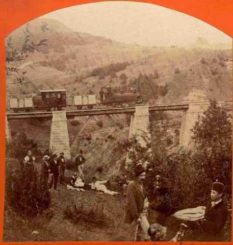 Somoskői viadukt, Klösz György felvétele (1873)