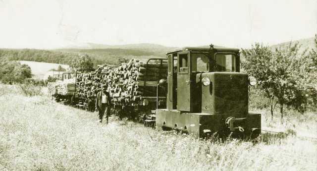 Az erdei vasút szerelvényére GV-s mozdony kerül Márianosztrán a 60-as években.